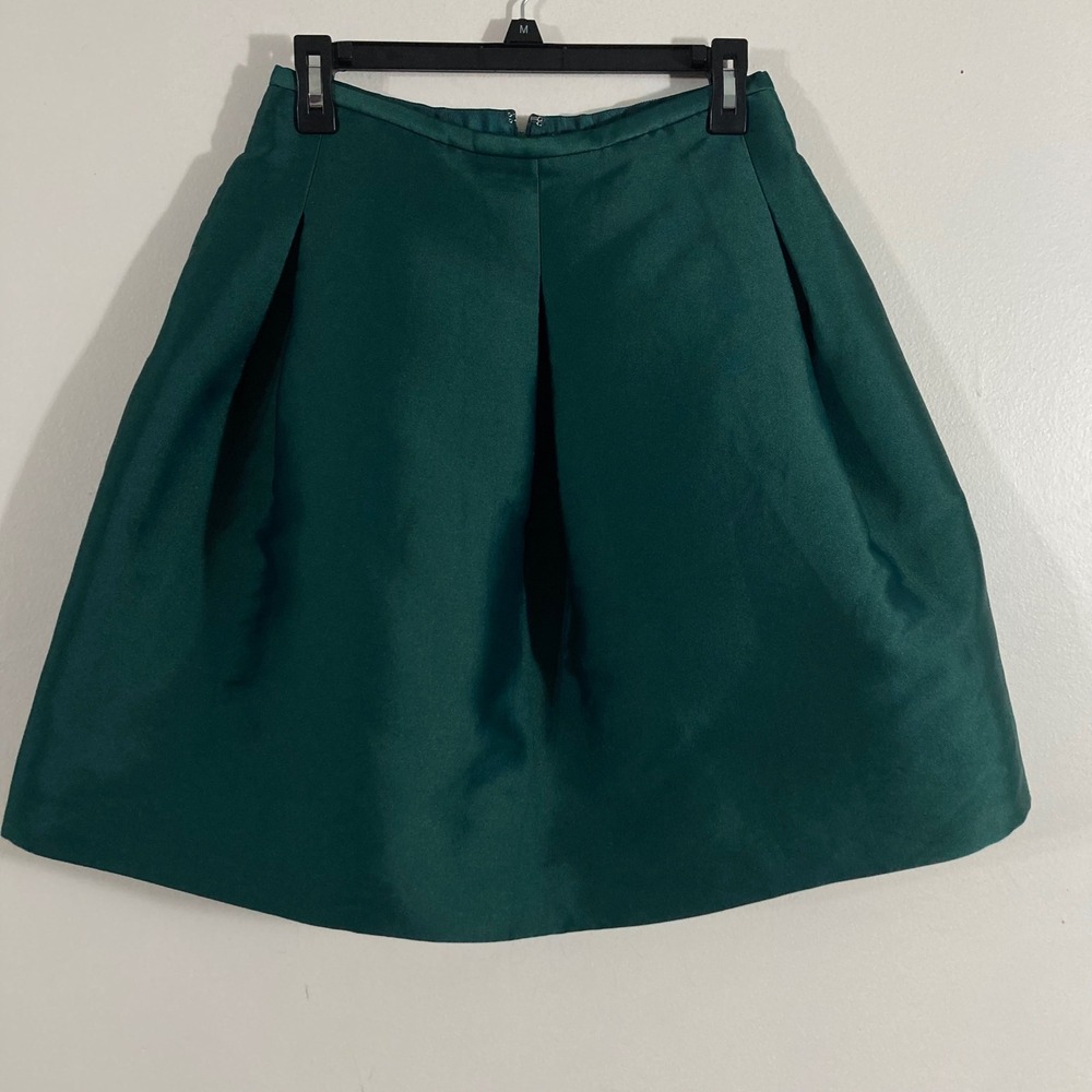 Lord & Taylor 424 Fifth Skirt Womens 0 Green NEW Silk Blend Box Pleat C1F4WK6008